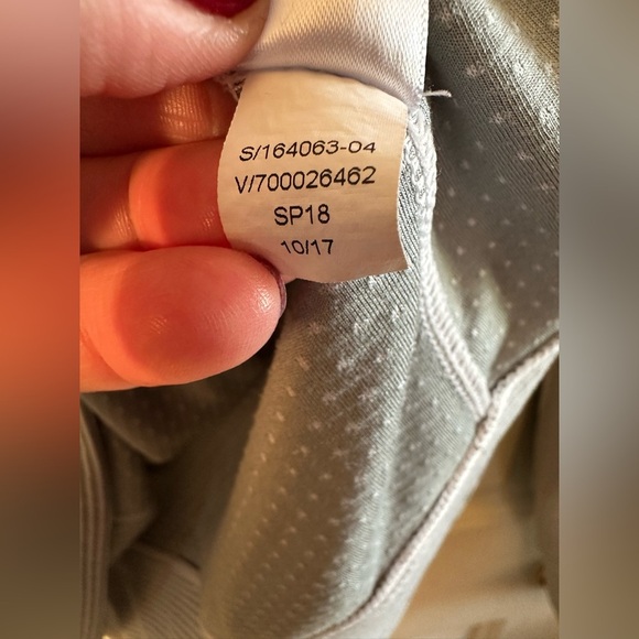 ATHLETA Retro Lightweight Gray Striped Hoodie Kangaroo Pocket Polka Dot MED NICE - Picture 7 of 14